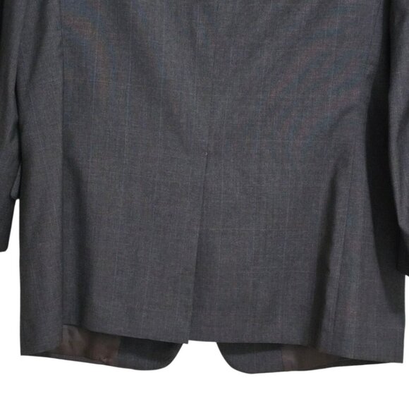 Brooks Brothers Gray Windowpane Single Breasted Wool Blazer Sz 45R - Picture 6 of 13